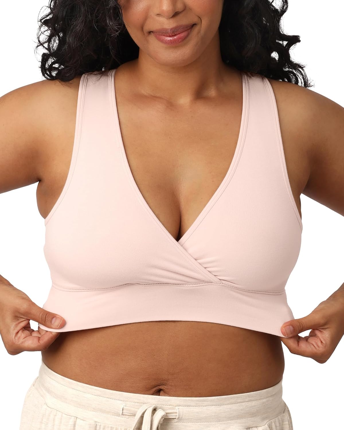 French Terry Nursing Bra for Breastfeeding and Sleep Comfort