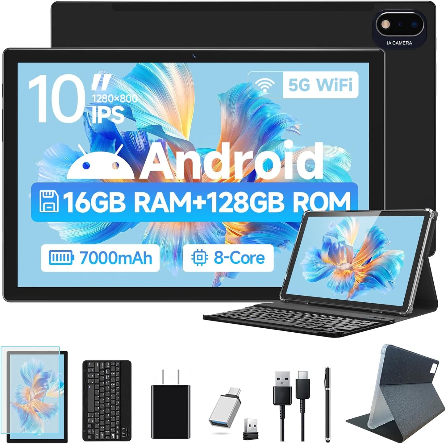 ANTEMPER 10.1 Inch Android Tablet with 16GB RAM and 128GB ROM