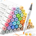 Ohuhu Honolulu 48 Mid-Tone Alcohol Brush Markers - Double-Tip Set