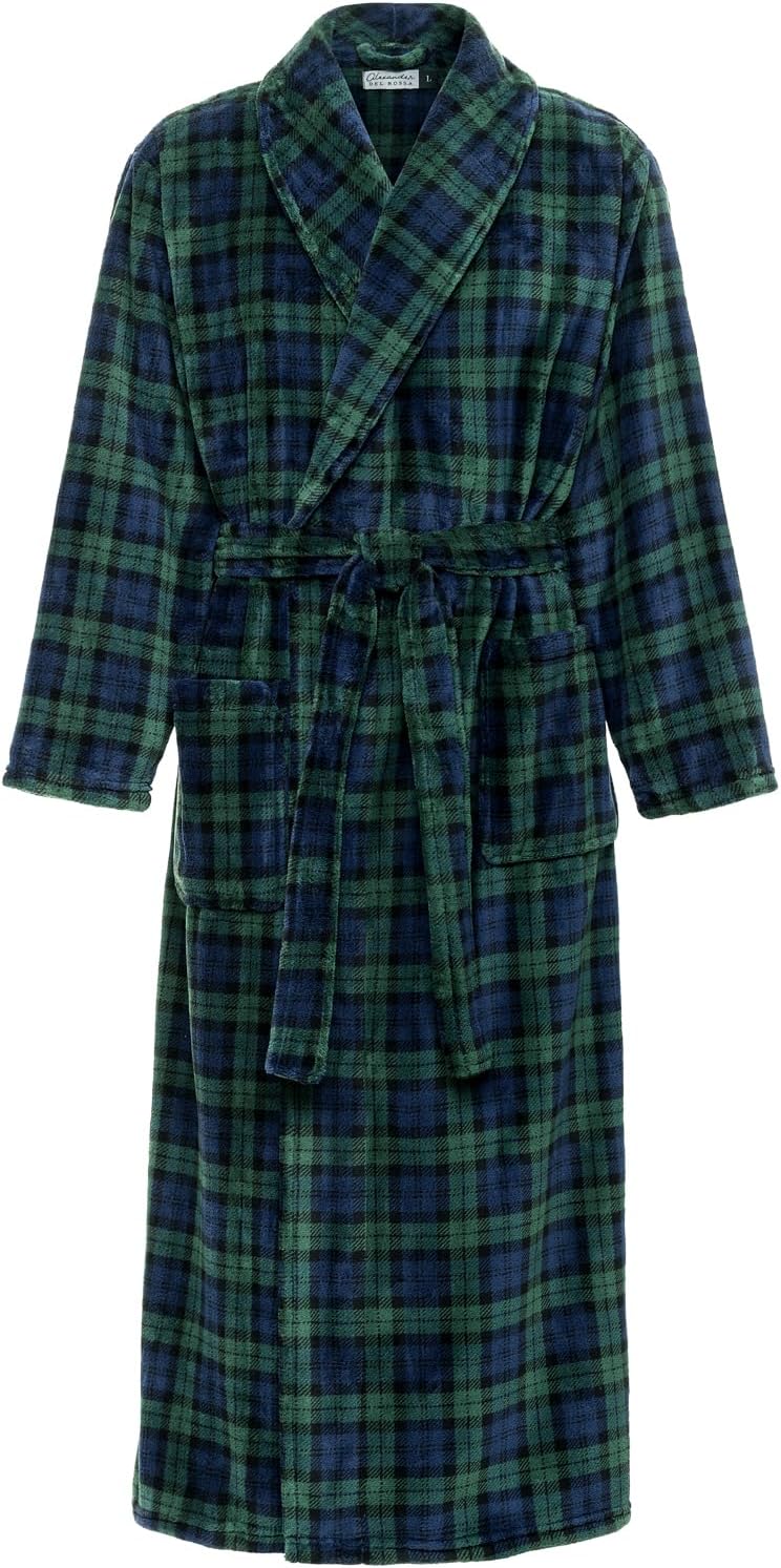 Alexander Del Rossa Long Mens Robe - Thick and Warm Bathrobe