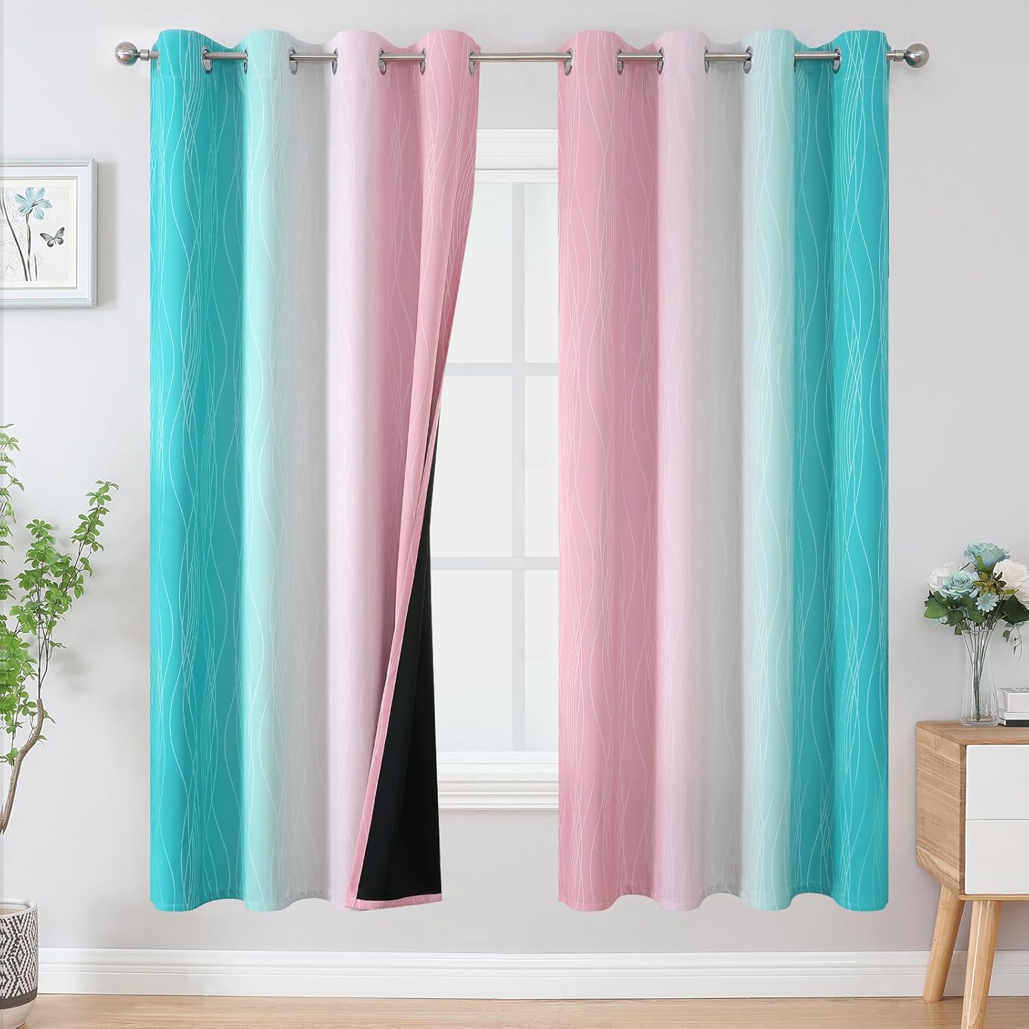 Ombre Blackout Curtains for Living Room and Bedroom Decor
