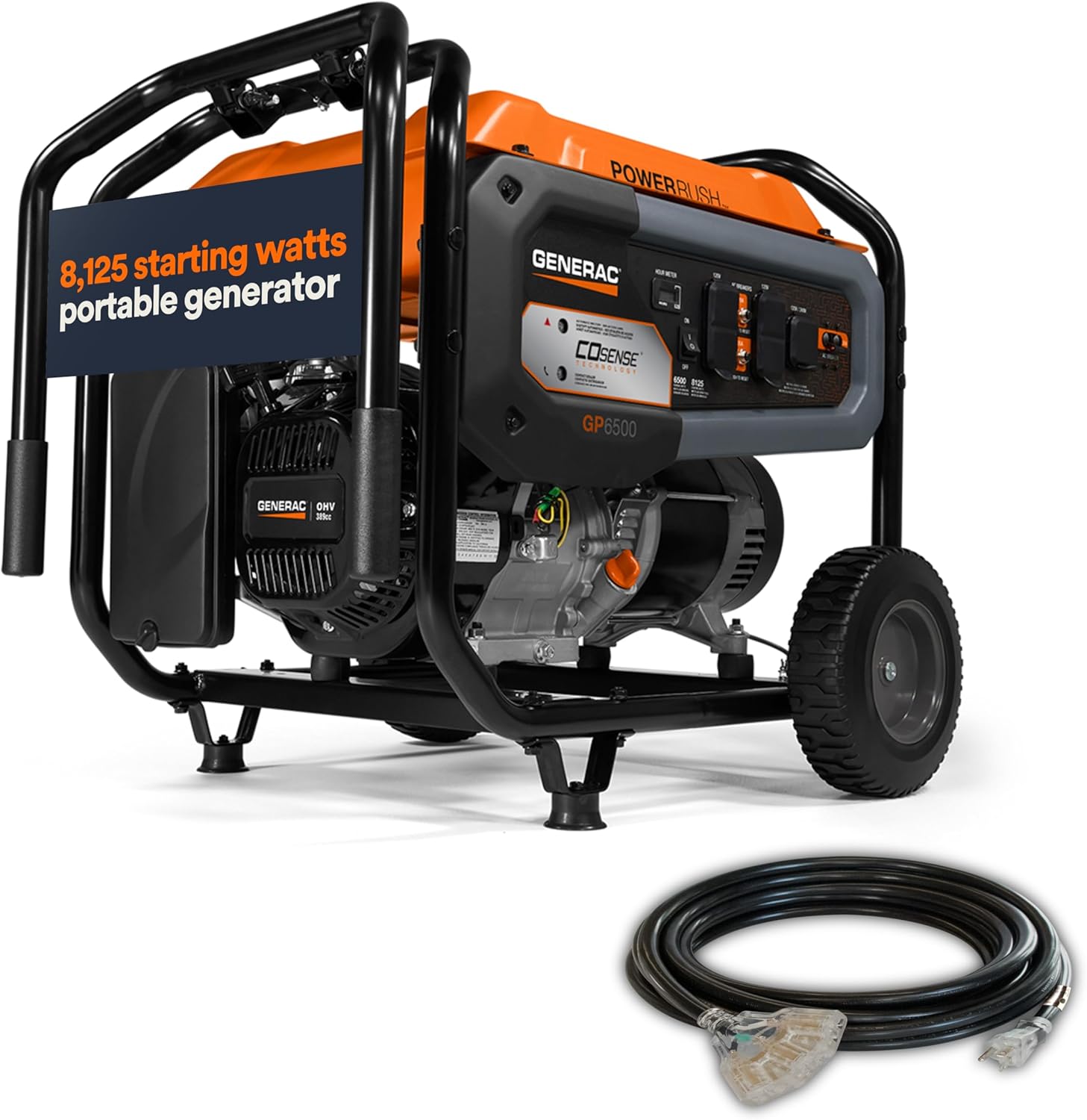 Generac 8,125 Starting Watt Portable Gas Generator for Home Use