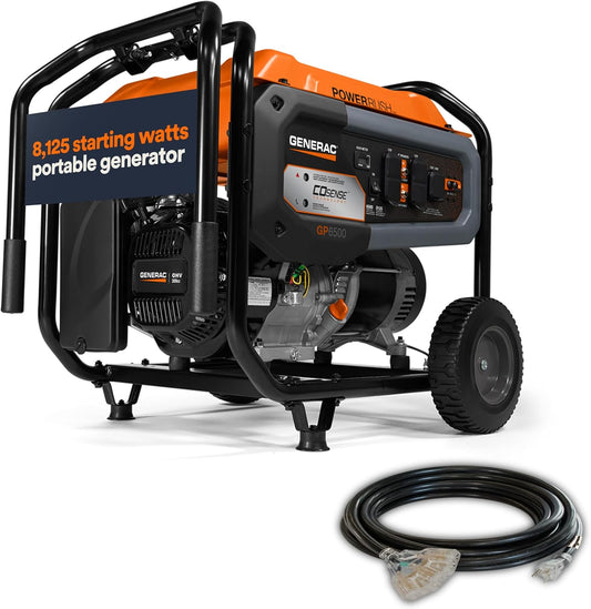 Generac 8,125 Starting Watt Portable Gas Generator for Home Use