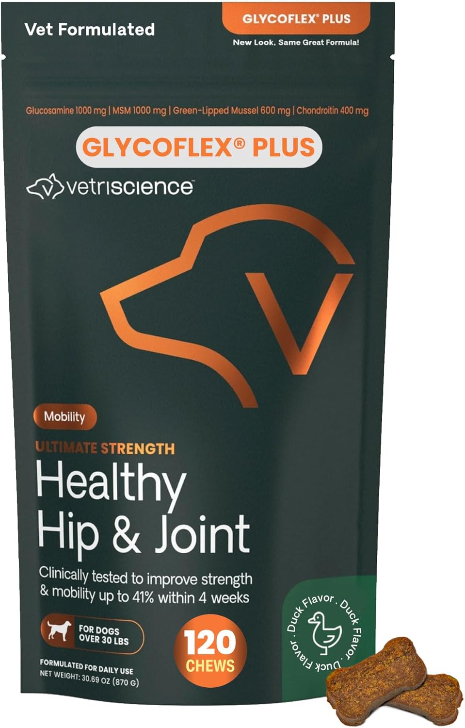 VetriScience Ultimate Strength Healthy Hip & Joint Chews for Dogs