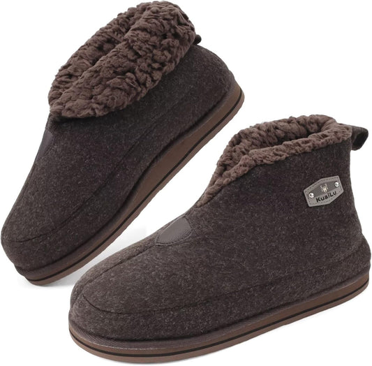 Cozy Memory Foam Booties for Men - Warm Plush Slippers