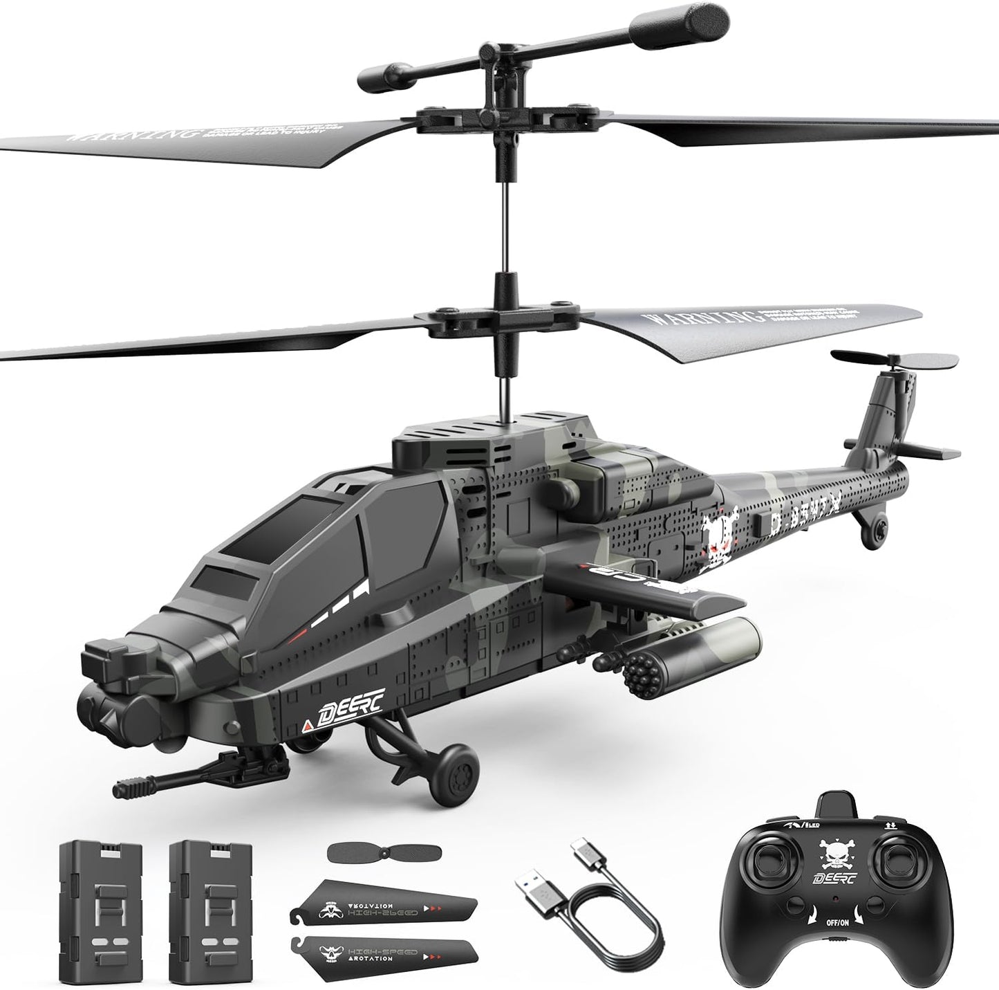 Apache RC Helicopter for Kids & Adults - Military Design Fun