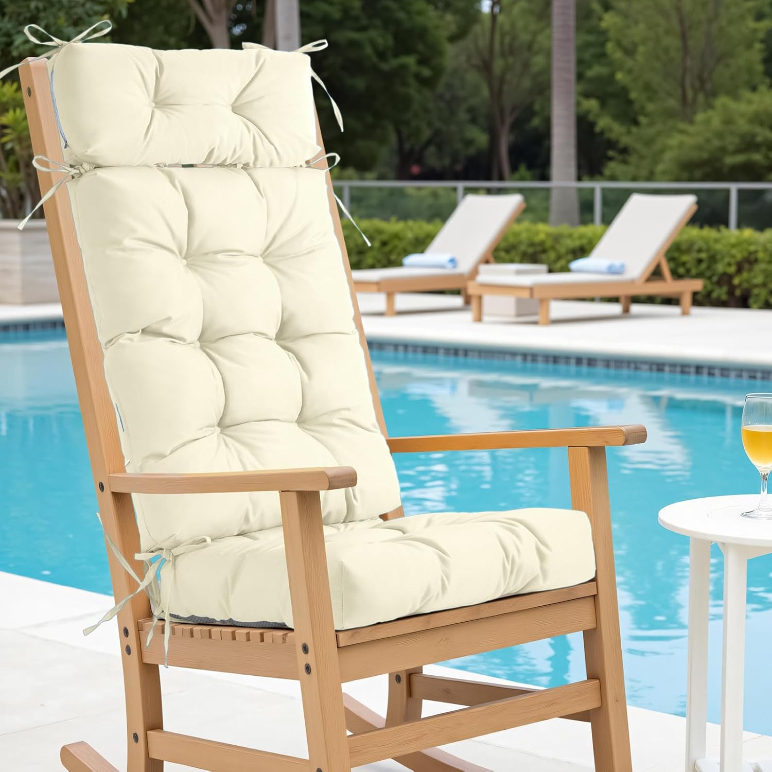Rocking Chair Cushions for Outdoor Rocker - Non-Slip Comfort