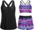 Tankini Swimsuit 3 Piece Set for Women - Tummy Control & Boy Shorts