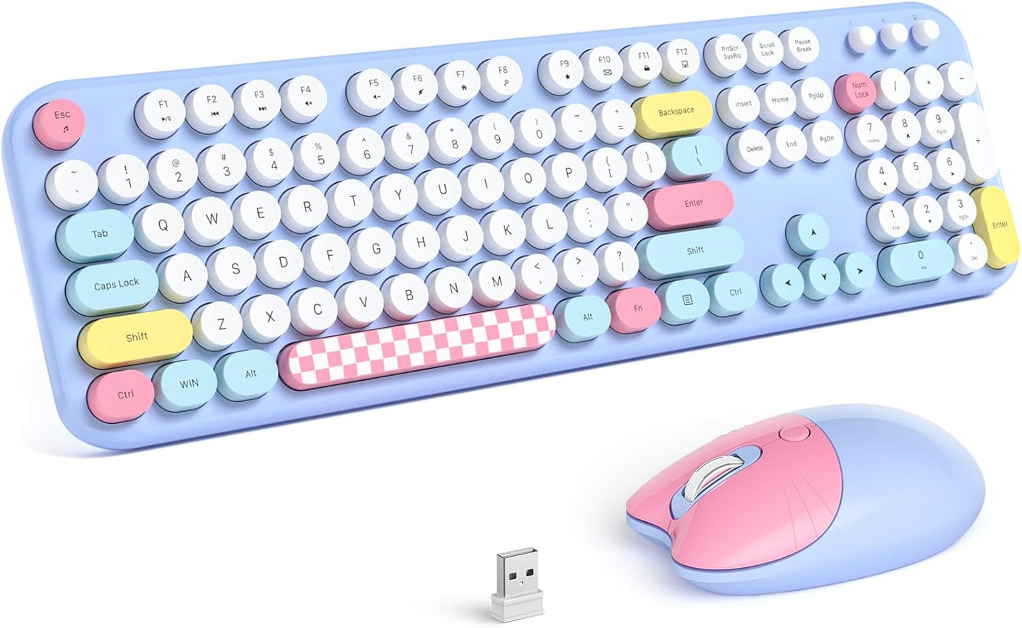 MOFII Wireless Keyboard and Mouse Combo - Retro Typewriter Style