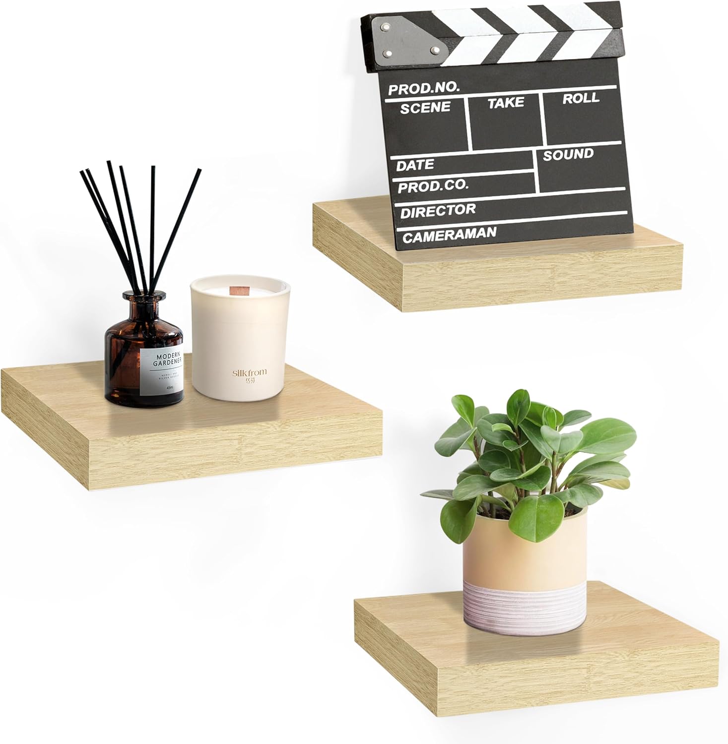 Maple Wood Floating Shelves for Wall - Perfect for Display