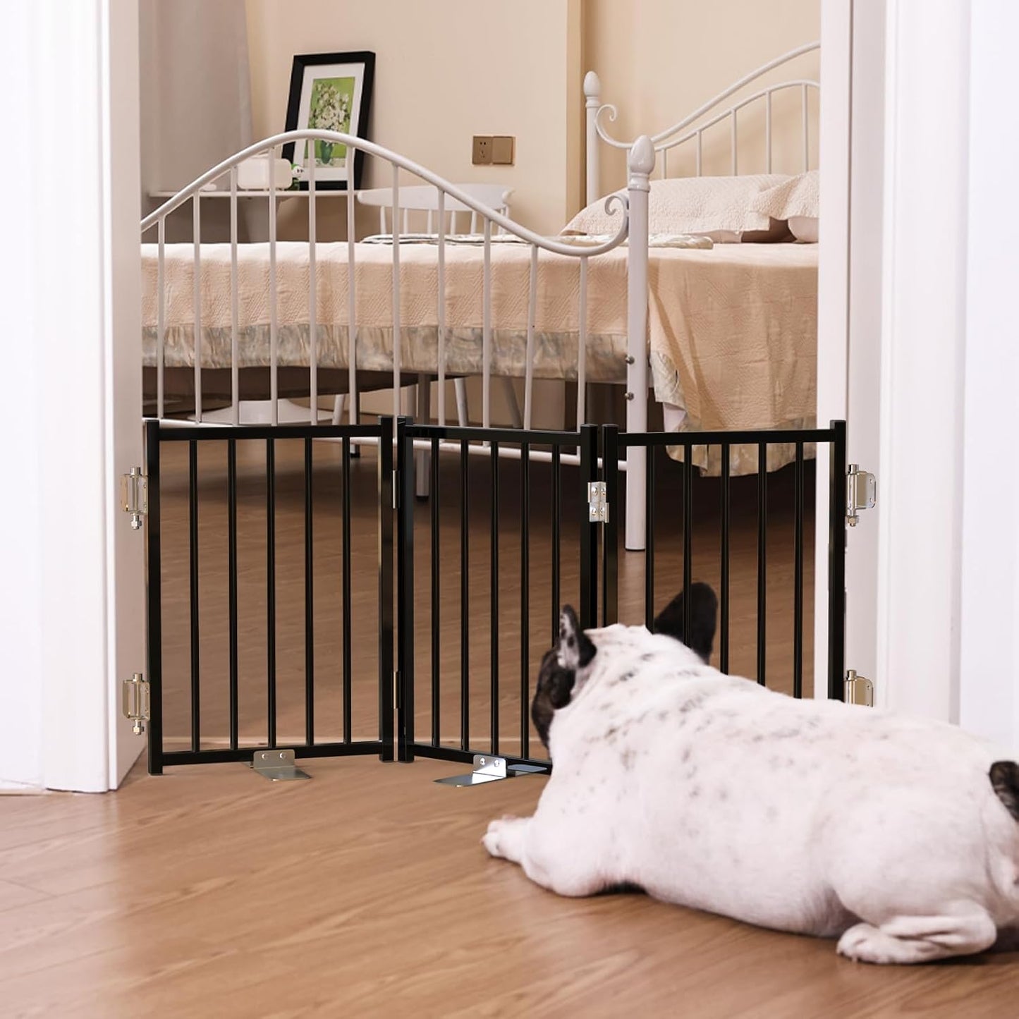 No Pawblems Free Standing Short Dog Gate for Indoor & Outdoor