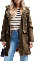 Women's Waterproof Rain Jacket by SaphiRose Stylish Long Trench Coat