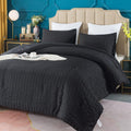 AveLom Black Seersucker Twin/Twin XL Comforter Set - Lightweight All