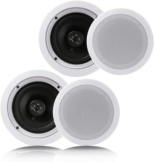 Pyle 6.5 Dual Cone In-Ceiling Speaker Set - 200W Stereo Sound