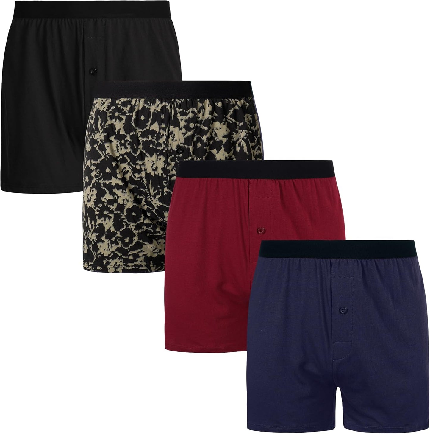 INNERSY Men's Boxer Shorts Loose Fit Soft Cotton Comfort Pack