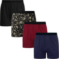 INNERSY Men's Boxer Shorts Loose Fit Soft Cotton Boxers 4 Pack These
