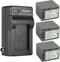 Kastar NP-FP90 / FP91 3-Pack Battery and AC Wall Charger - Long