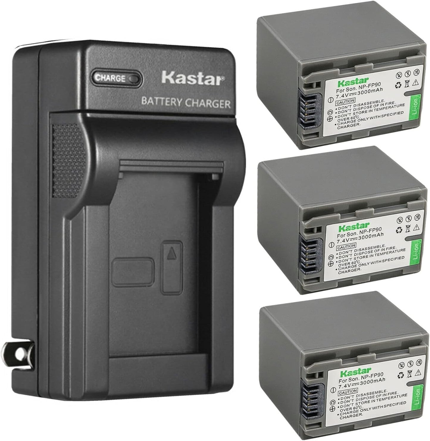 Kastar NP-FP90 / FP91 Battery and Charger Set for Sony Camcorders