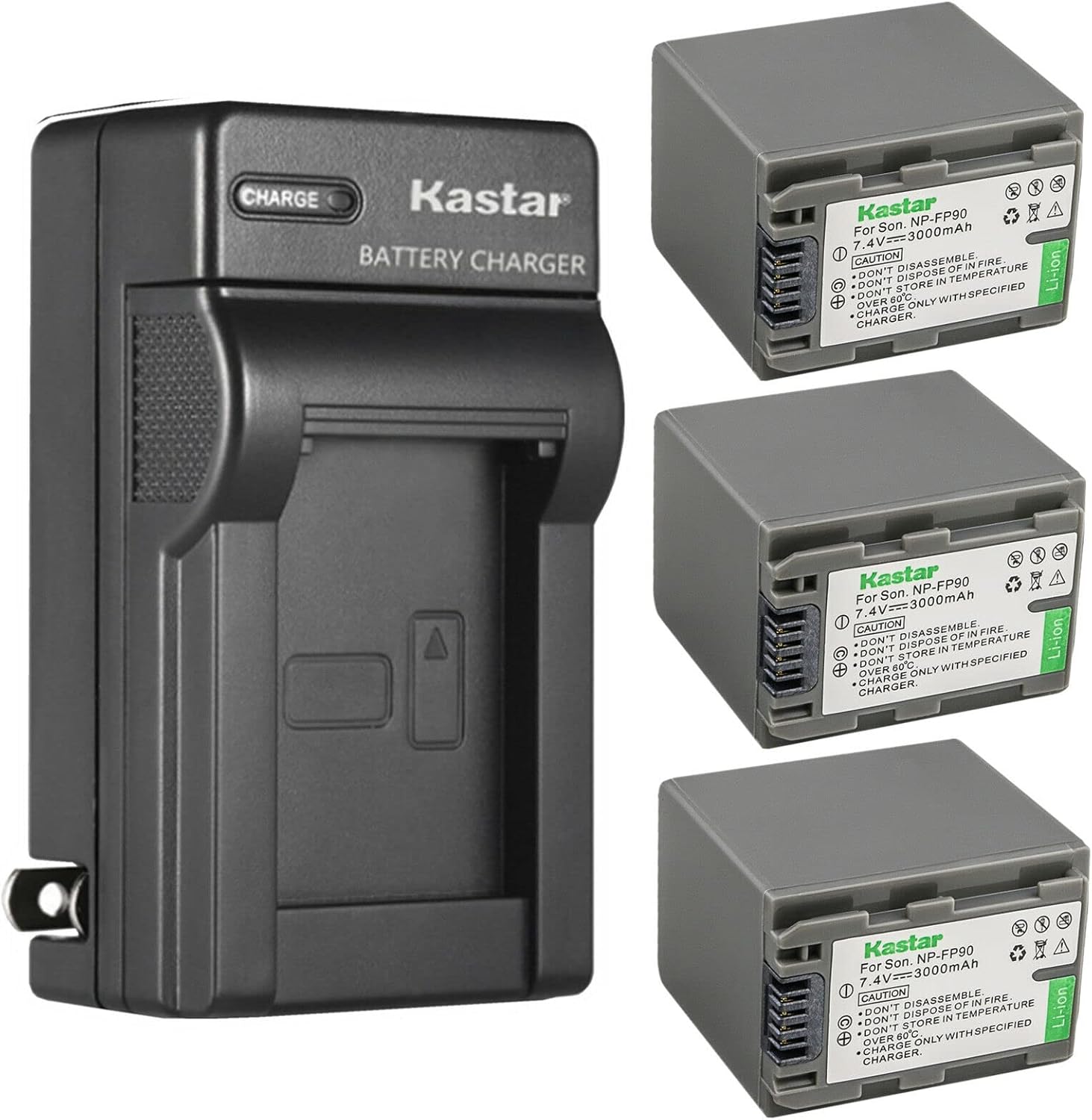 Kastar NP-FP90 / FP91 Battery and Charger Set for Sony Camcorders