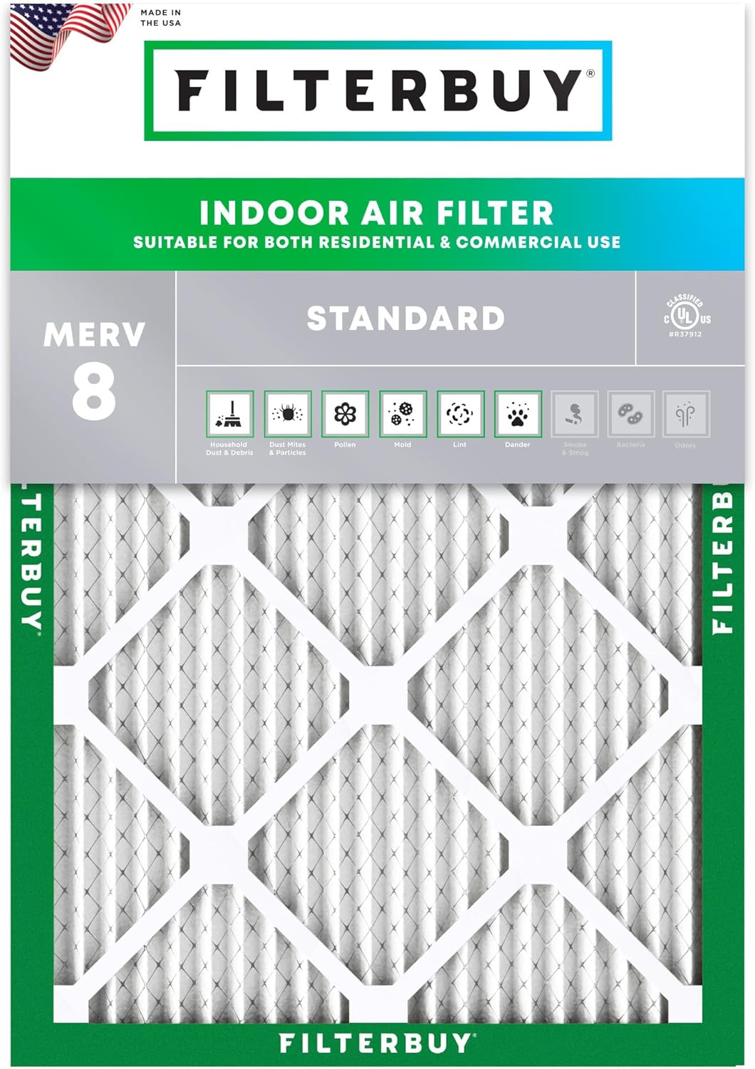 Filterbuy 30x36x1 Air Filter MERV 8 for Dust and Allergies