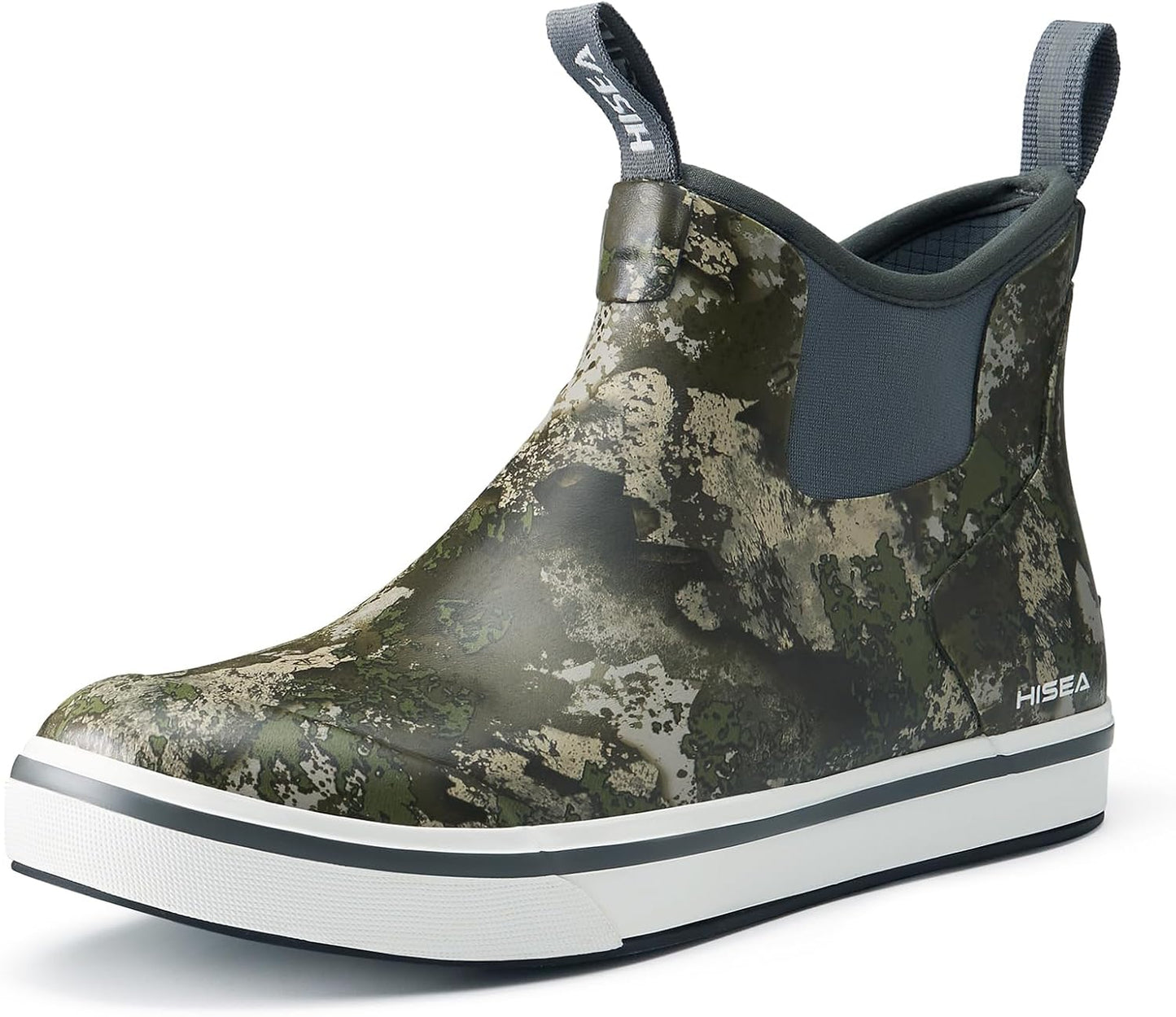 HISEA Men's Deck Rain Boots for Fishing and Outdoor Activities