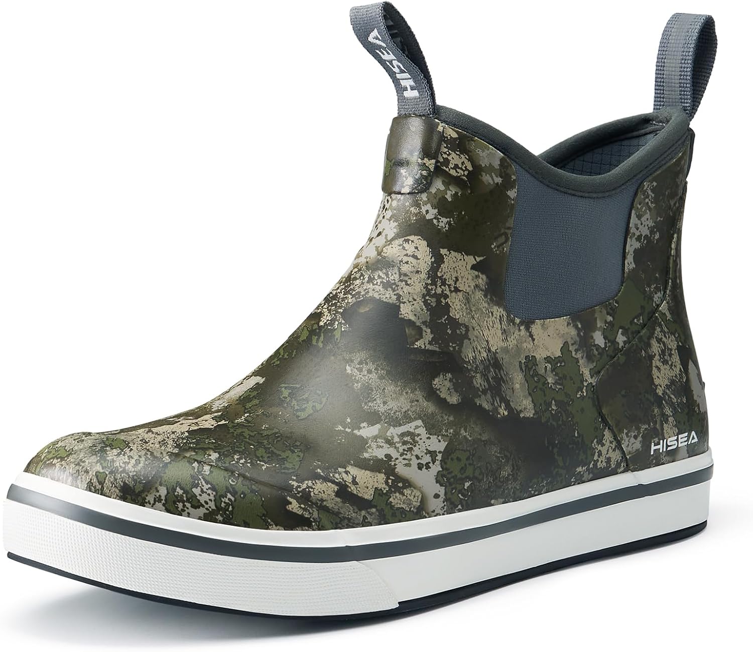 HISEA Men's Deck Rain Boots for Fishing and Outdoor Activities