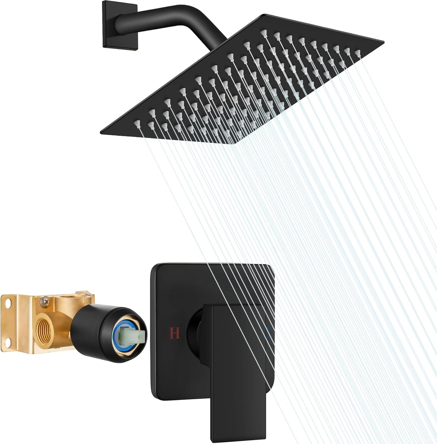 Heyalan 8 Inch Shower Head and Handle Set for Luxurious Showers