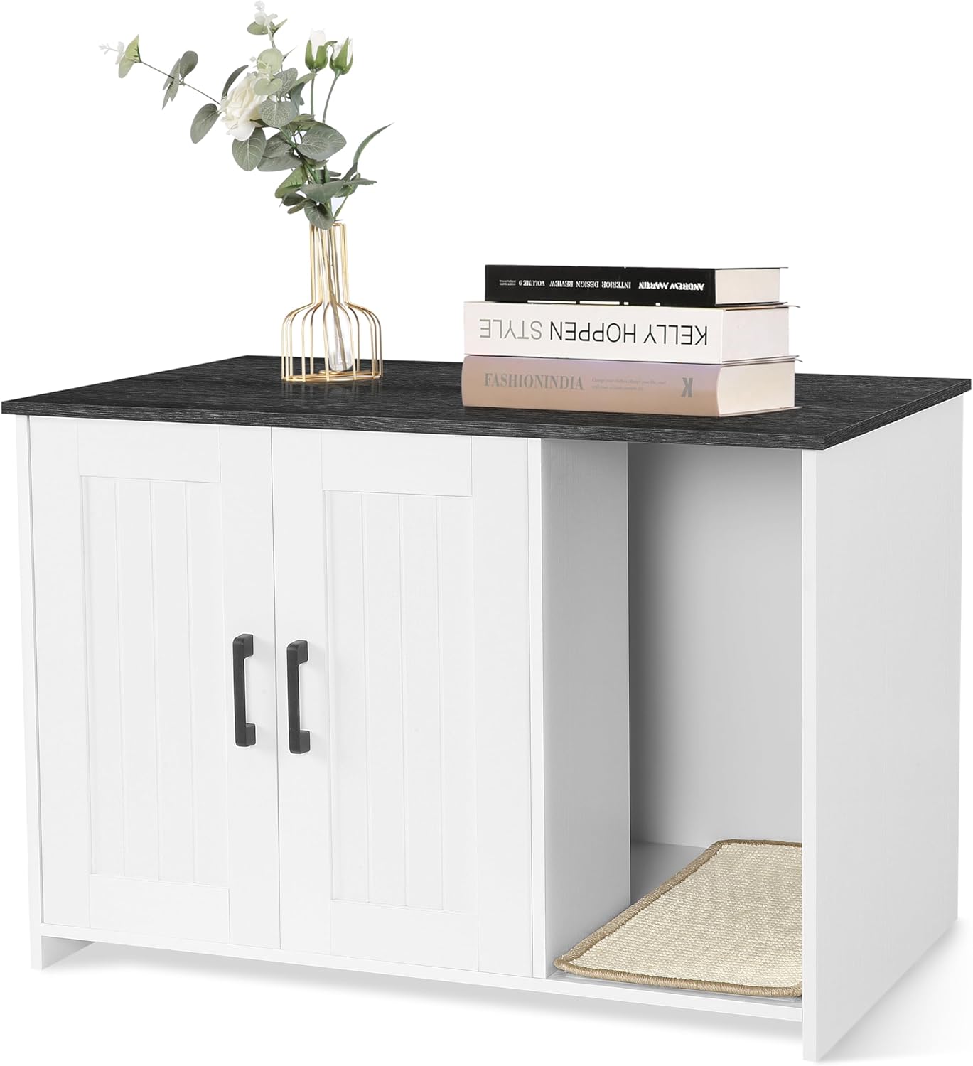 Dwanton Litter Box Enclosure for Stylish Cat Furniture Use