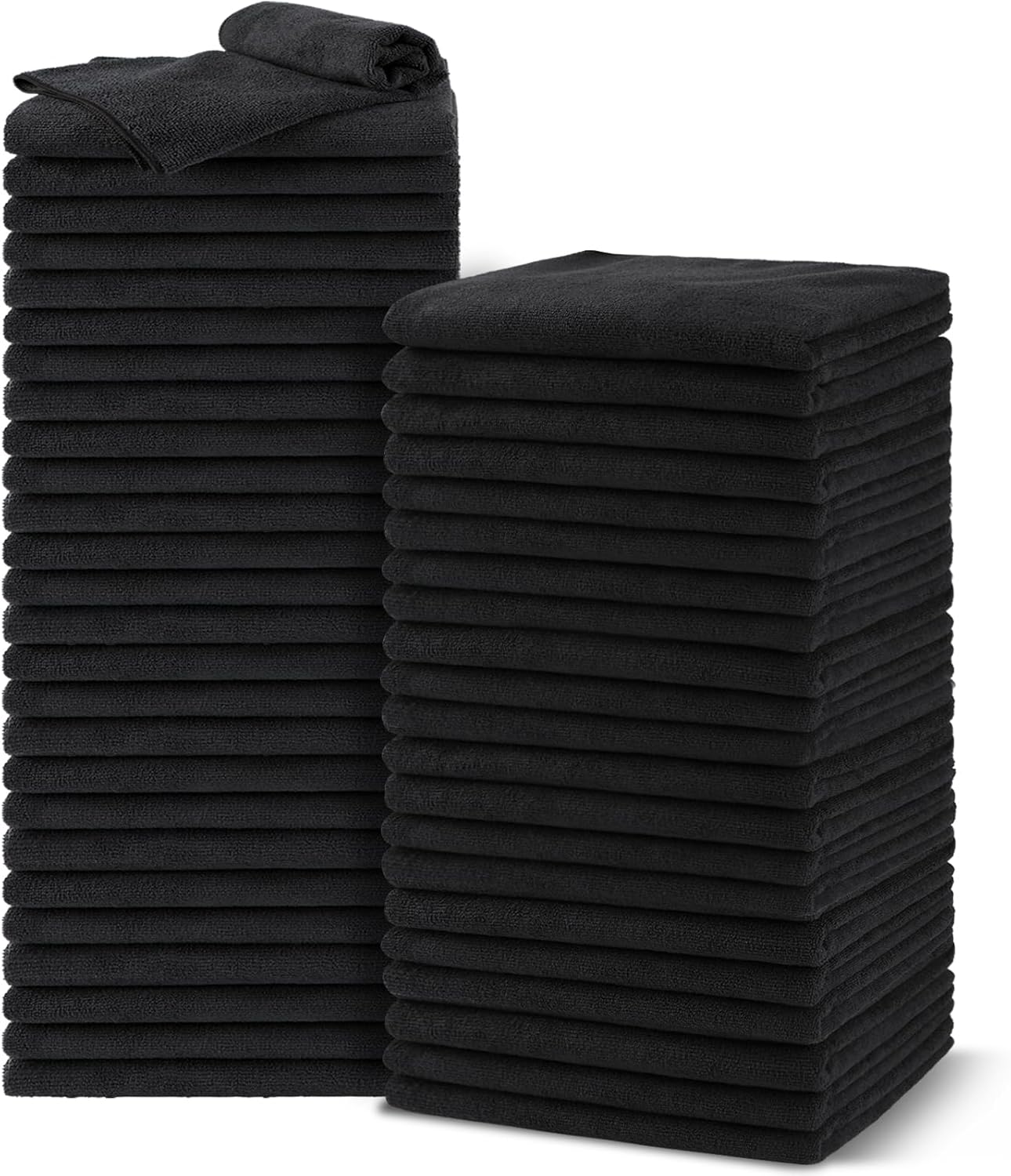 Salon Towels 48 Pack Microfiber Fast Drying Black Hand Towels