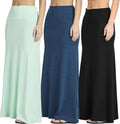 Women's Ultra-Soft Flowy Maxi Skirts 3 Pack - Comfortable High Waisted