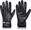 BISON DENIM Men's Winter Sheepskin Gloves, Touchscreen Driving Gloves
