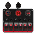 FXC Waterproof 6 Gang Boat Rocker Switch Panel - Marine Grade Control