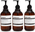 Refillable Amber Bottles for Luxury Haircare | Set of 3