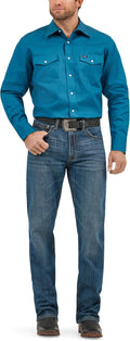 Wrangler Men's Cowboy Cut Western Chambray Snap Work Shirt - Heavy