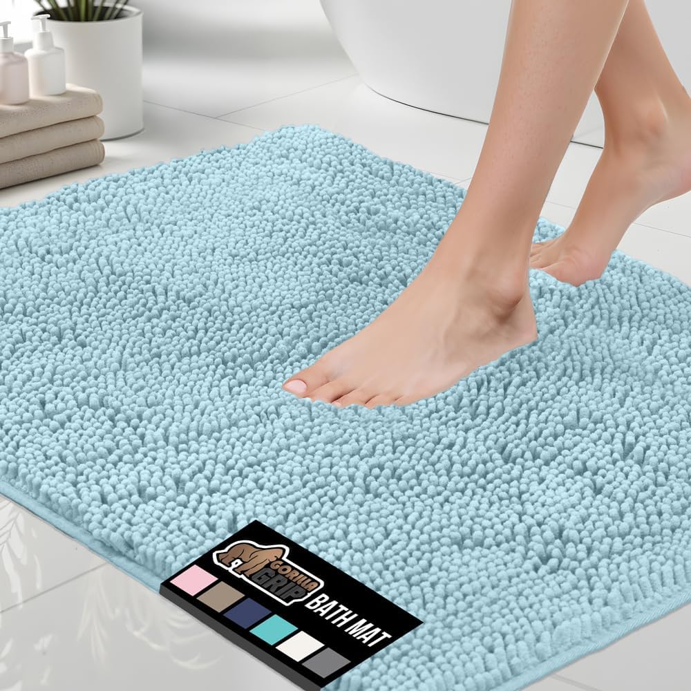 GORILLA GRIP Bath Rug Mat 44x26, Soft Absorbent Chenille