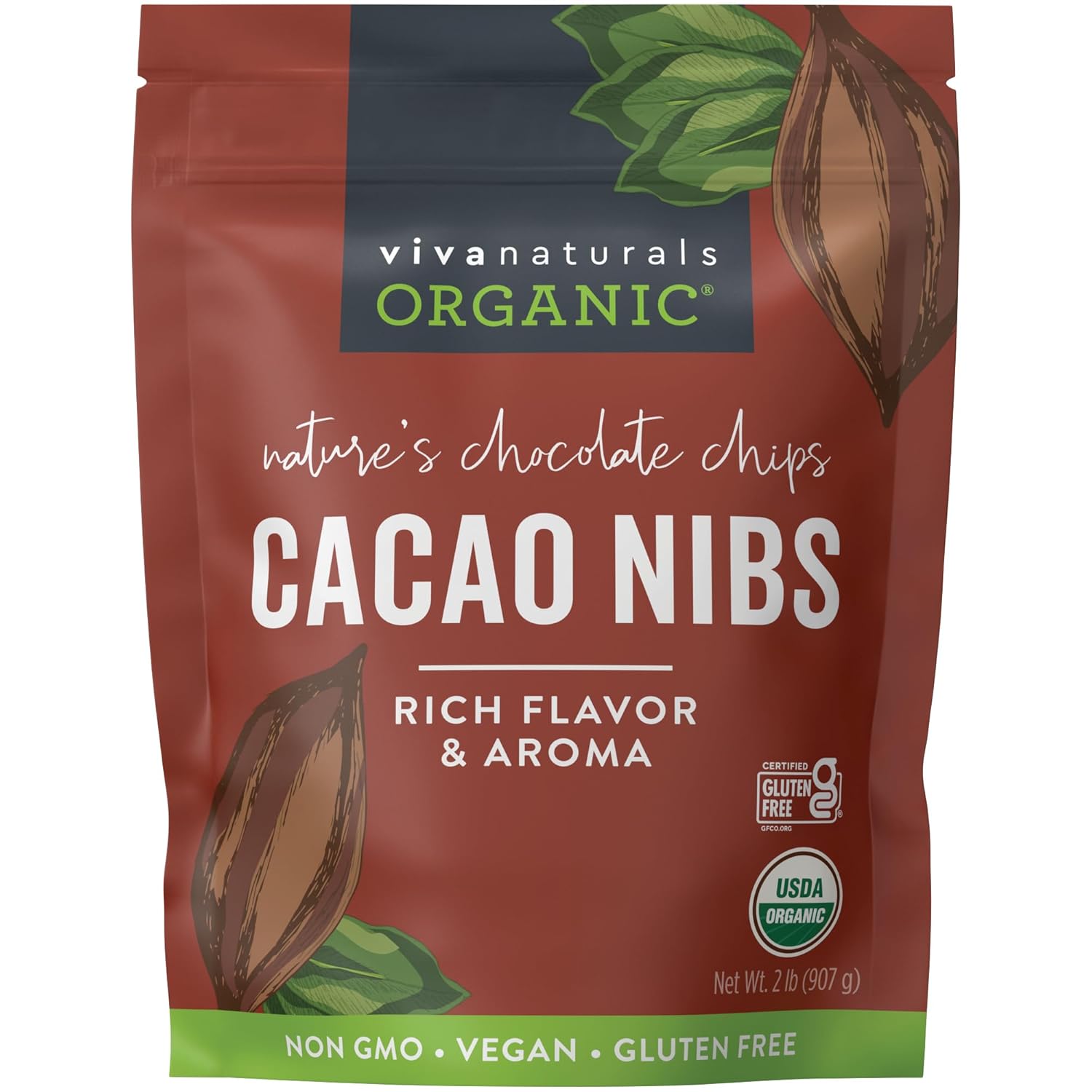 Organic Cacao Nibs for Keto and Vegan Diets - 2 LB Delight