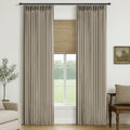 Burlap Flax Linen Curtains Pinch Pleated 84 Inch Long Panels