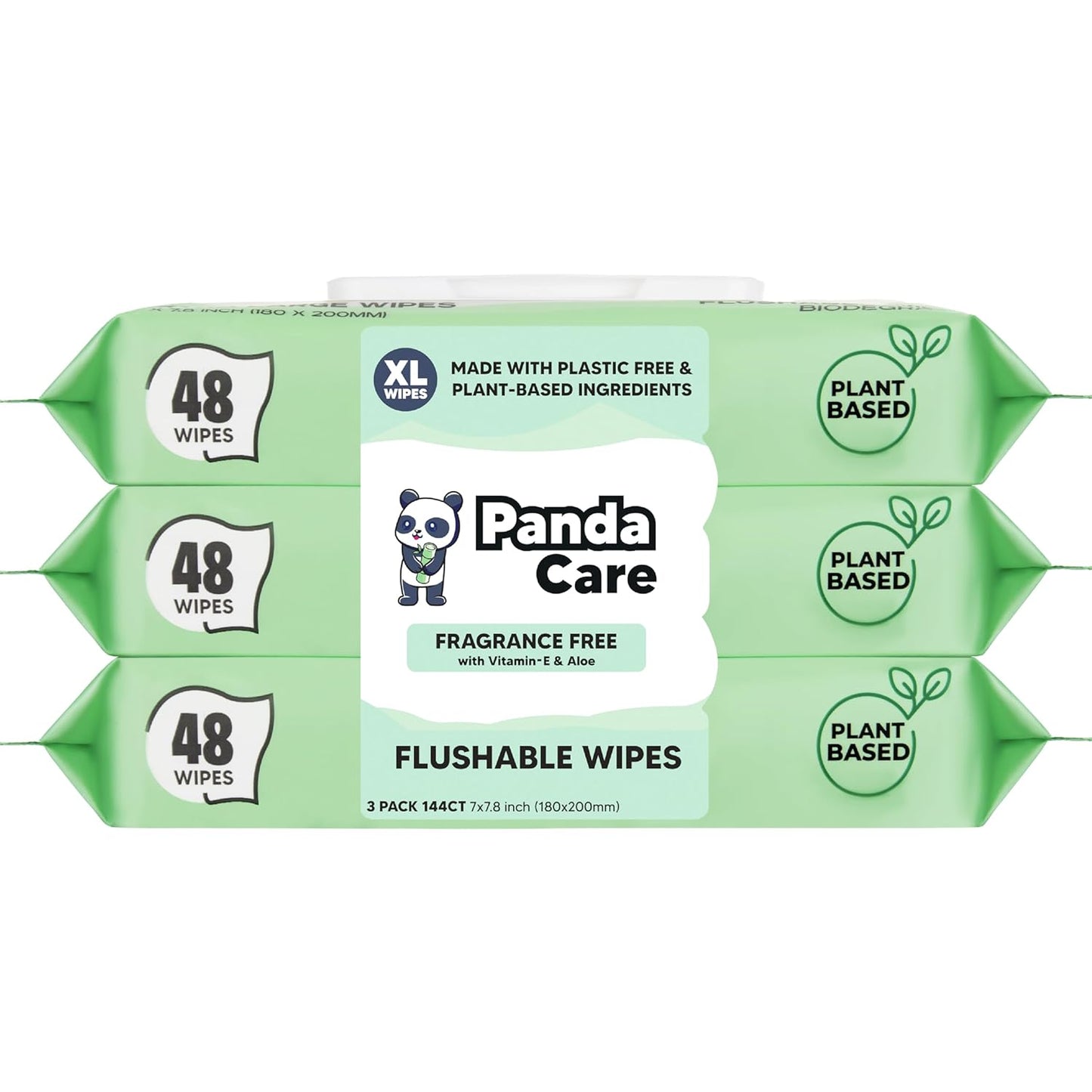 Plant-Based XL Water Wipes - Vitamin-E & Aloe | Panda Care