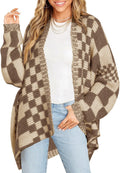 Oversized Knit Cardigans for Women - Stylish Checkered Sweaters
