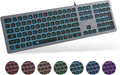 Aluminum Quiet Wired Keyboard Backlit Slim Chiclet Keyboard - Space