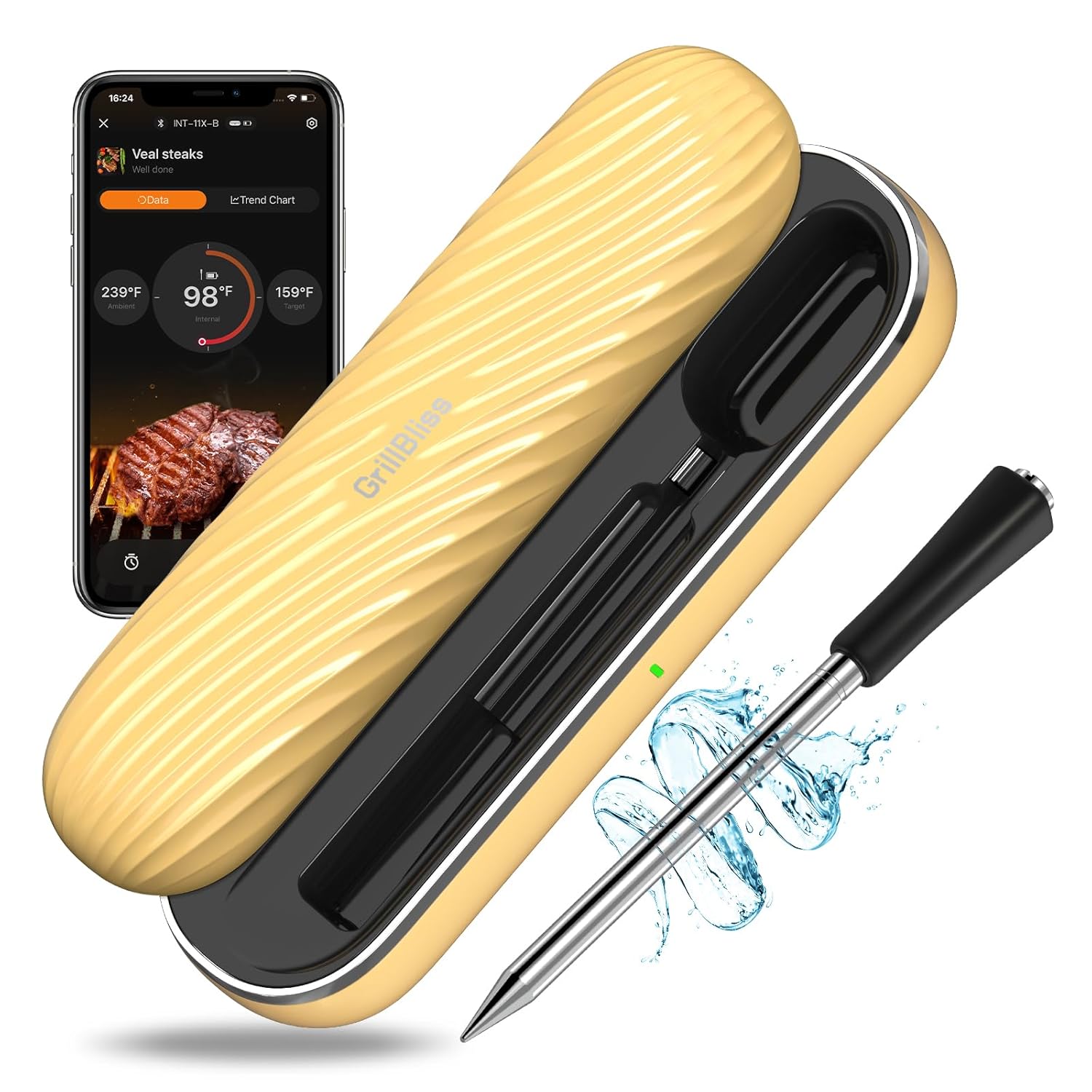 GrillBliss Bluetooth Meat Thermometer: Perfect Grilling Companion