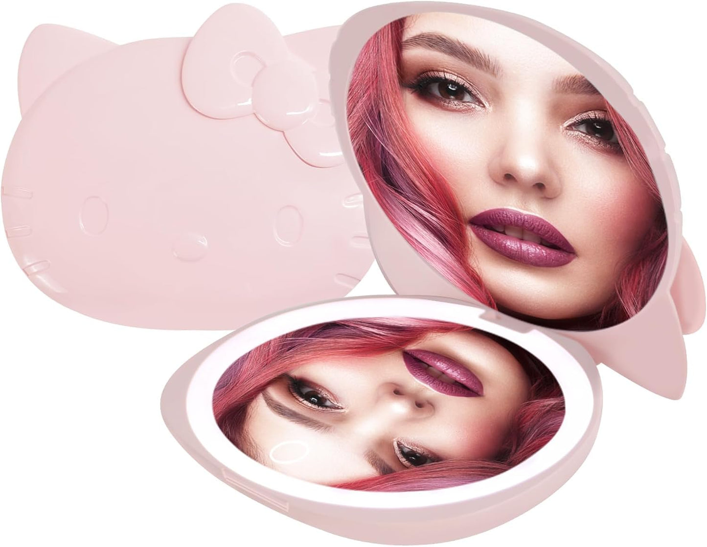 Hello Kitty Kawaii Compact Mirror with Touch Sensor and LED Lights
