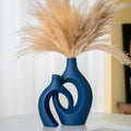 Snuggle Hollow Ceramic Vase Set of 2 - Nordic Modern Boho Decor