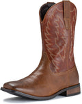 IUV Cowboy Boots For Men Wide Square Toe Western Boots (Style 1372)
