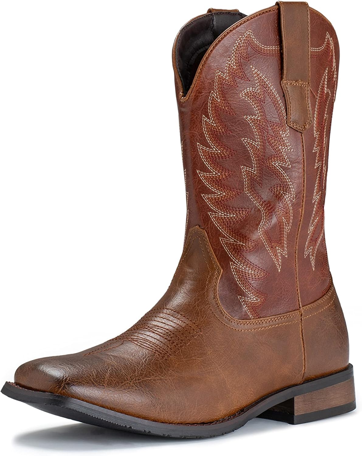 IUV Cowboy Boots for Men with Wide Square Toe and Style