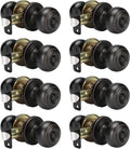 Oil Rubbed Bronze Door Knobs Interior Privacy Round Set - 8 Pack