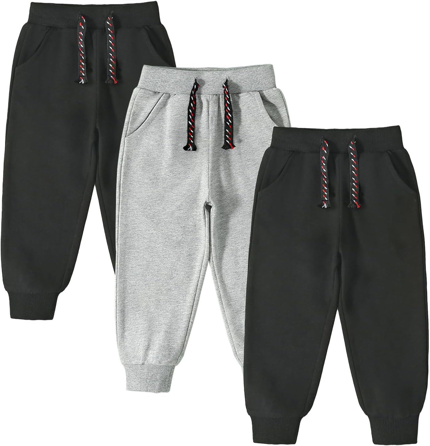Funnymore 3 Pack Toddler Boys and Girls Cotton Sweatpants