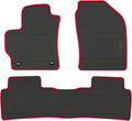 Car Rubber Floor Mat Black with Red Trim for Toyota Corolla Sedan