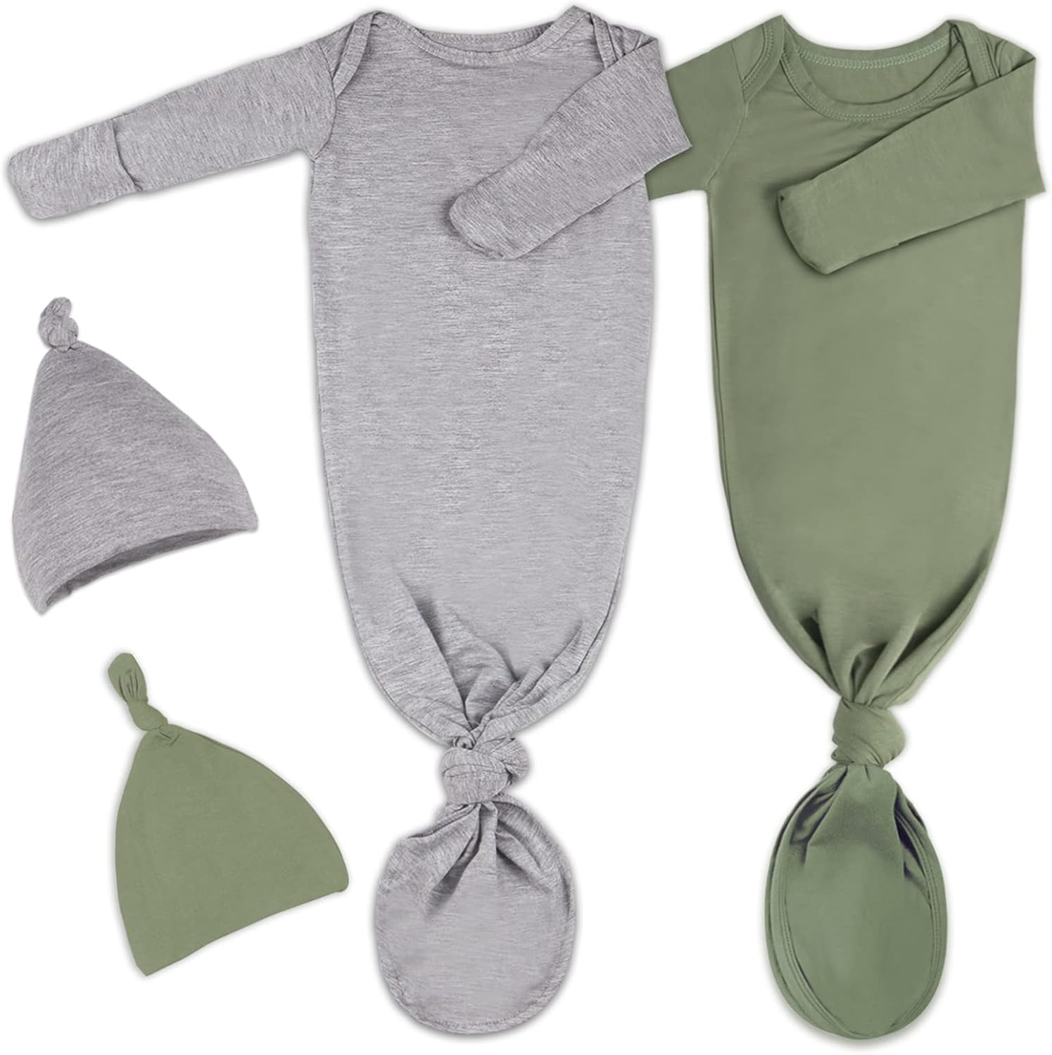 2Pack Knotted Gown Baby Outfit for Newborns - Soft & Cozy