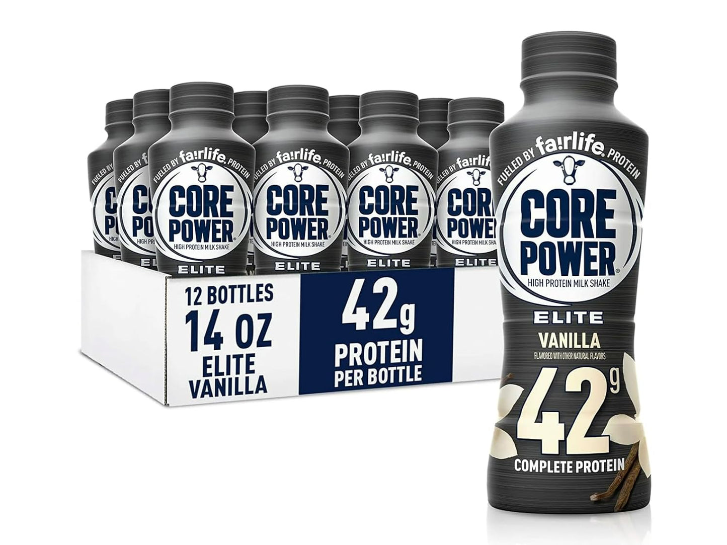 12-Pack Core Power Protein Bottles - 42G Vanilla Power